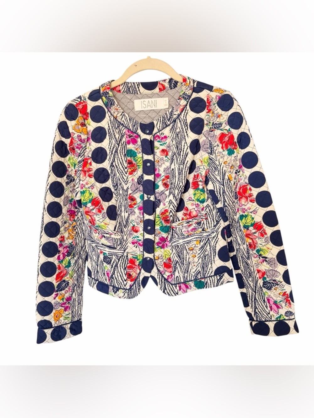 ANTHROPOLOGIE ISANI Salta Quilted Floral Polka Dot Jacket Size 2 - Picture 3 of 11